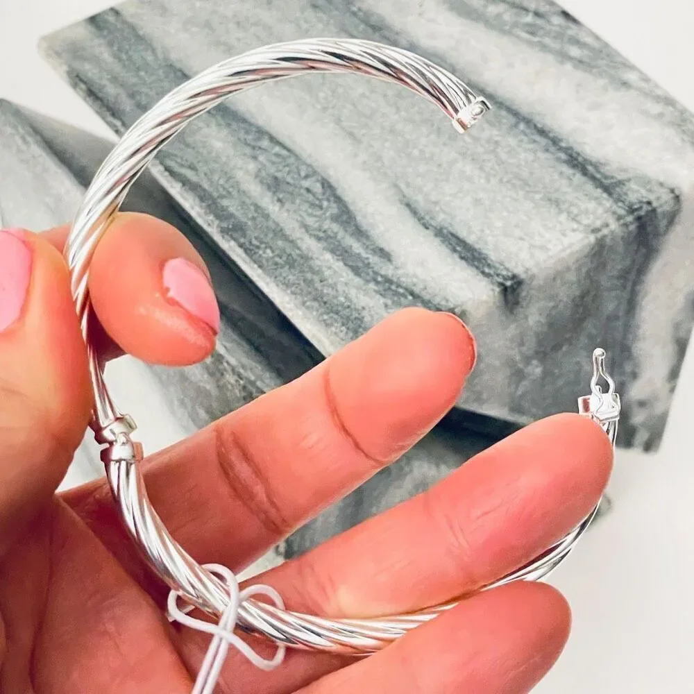 NWT Mia Fiore Made in Italy 925 Sterling Silver Plated Bronze Bangle Bracelet